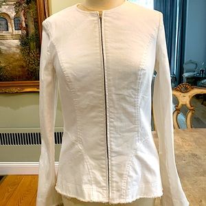 Intermix White Corset Back Jean Jacket